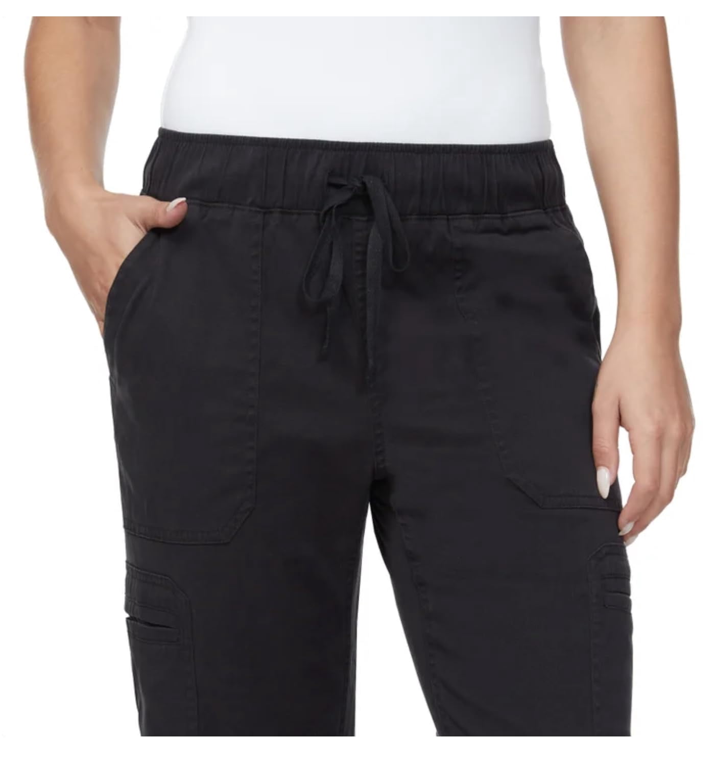 Buffalo David Bitton Women's Tencel Pull-On Cargo Pant (US, Alpha, Medium, Regular, Regular, Black)
