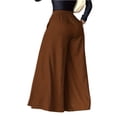 thumbnail image 3 of Women's High Waisted Wide Leg Pants Side Slit Flowy Palazzo Trousers Casual Yoga Yoga Pants, 3 of 6