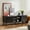 Black, variant on MCQ 55"-60" TV Stand, Modern Mid Century Entertainment Center with Storage Cabinet, Media Console Table, Rustic Brown