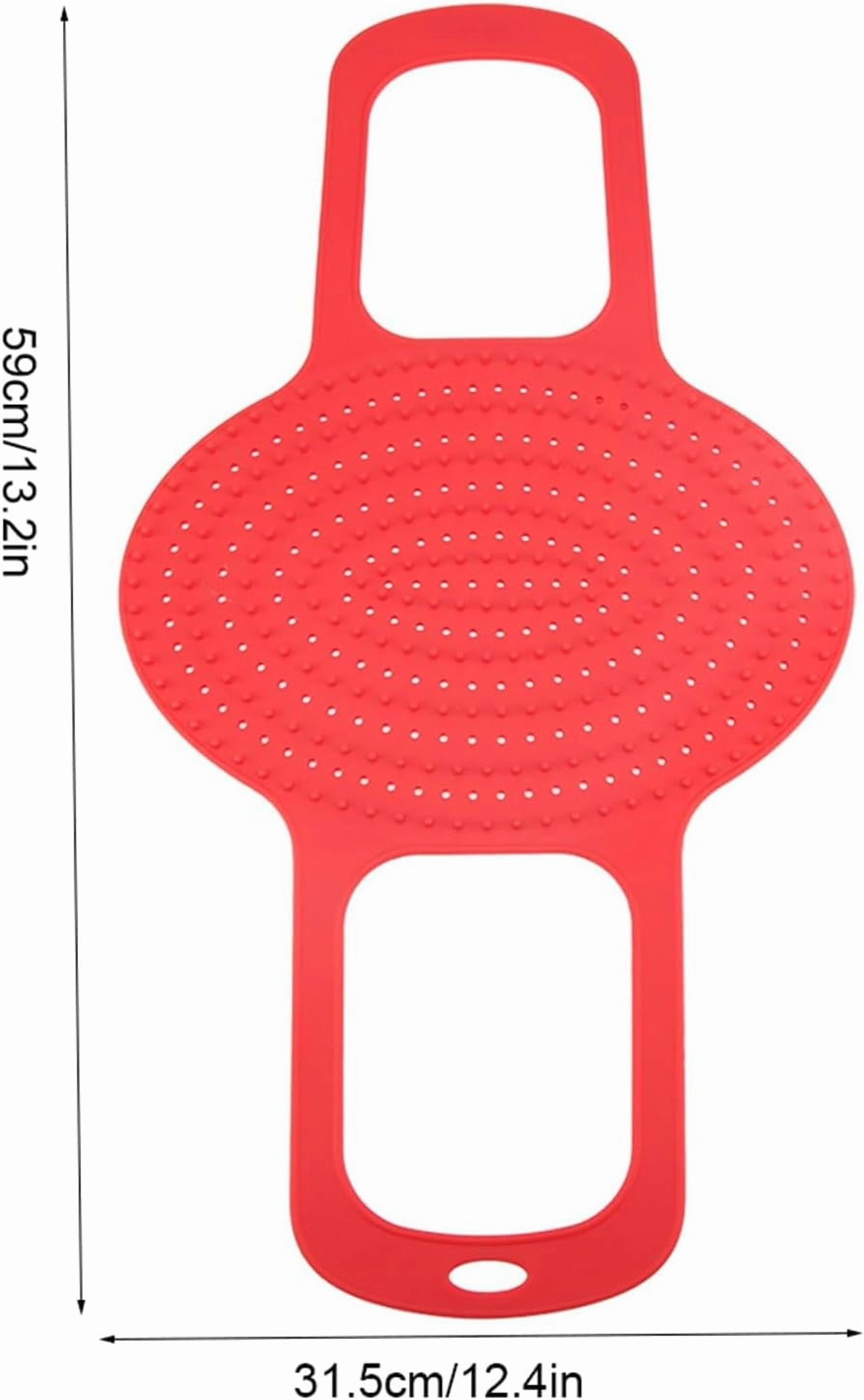 ABPETE Heat Resistant Turkey Lifter, Poultry Lifter Turkey Roasting Sling, Oven Baking Mat Silicone Mat Non-Stick Cooker Sling, Multipurpose Cooking Accessory(Red)