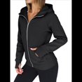 thumbnail image 2 of Sudaderas con Capucha y Cremallera para Mujer, Chaquetas de Forro , Sudaderas de Gran Tamaño, Conjuntos de Moda de Otoño, Suéteres, Ropa de Invierno. Negro XXL, 2 of 10