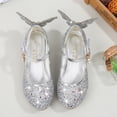 thumbnail image 4 of Gyratedream Girls Dress Shoes Wedding Princess Mary Jane Shoes Low Heel Flower Party Bow-Knot Perform Dance Shoes, 4 of 7