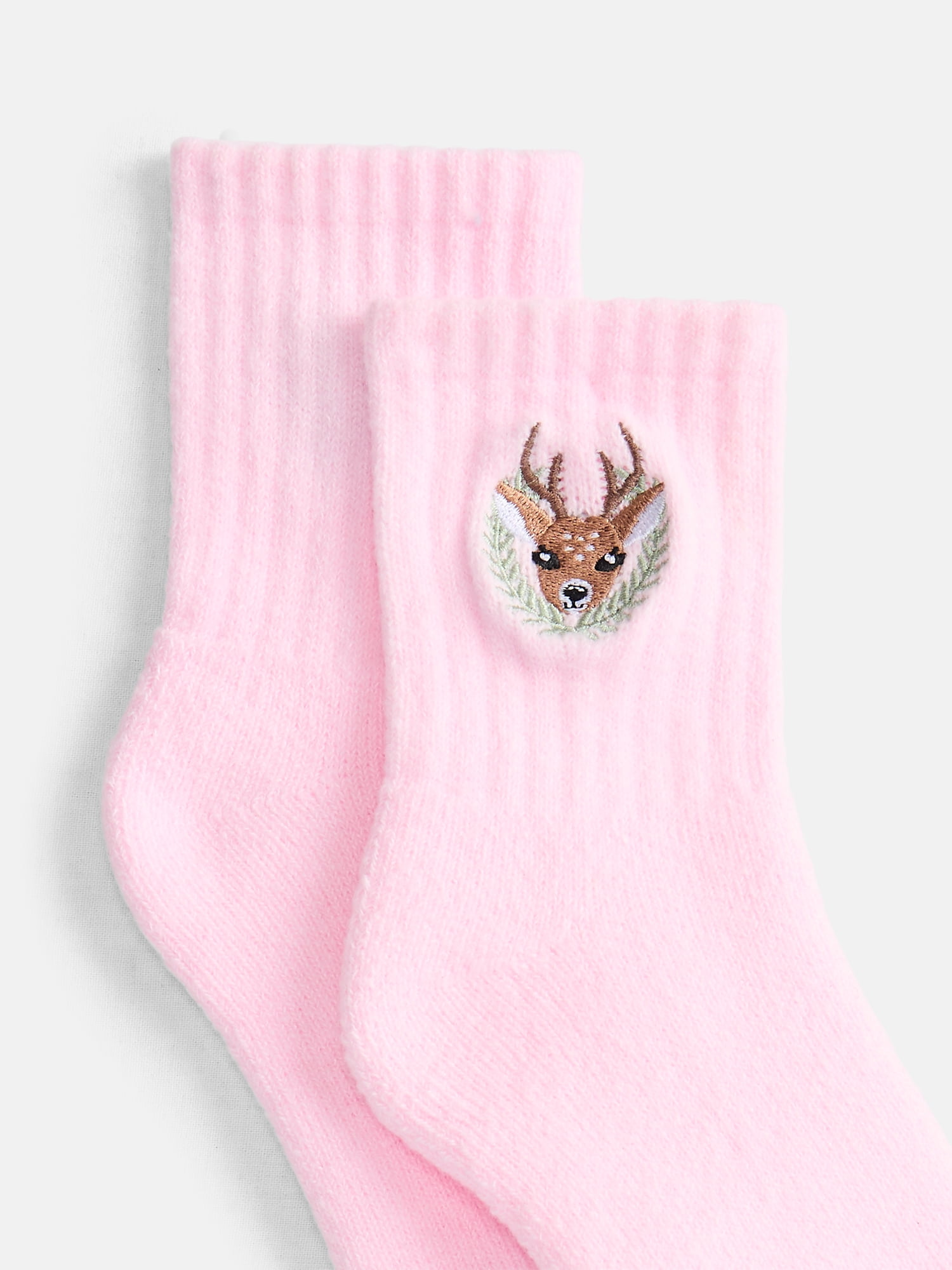 No Boundaries Women's Cozy Mid Crew Socks, 2 Pack, Shoe Sizes 4-10
