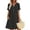 *Black, variant on Women's Linen Blend V Neck Short Sleeve Half Button Midi Dress with Pockets ,Solid Color Casual Summer Dress Pink,Women's Plus XXXL