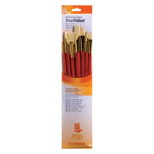Princeton Brush Real Value 7Brush Bristle Brush Set, Round 2, 6