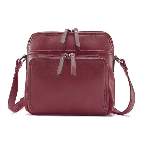 Women Leather Zipper Crossbody Shoulder Bag Travel Handbag Card Holder Purse | Walmart Canada