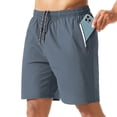 thumbnail image 2 of LILIYA Men's Athletic Running Shorts Gym Workout Lightweight Quick Dry Short Sports Basketball Tennis Drawstring Mesh Shorts with Zipper Pockets, 2 of 5