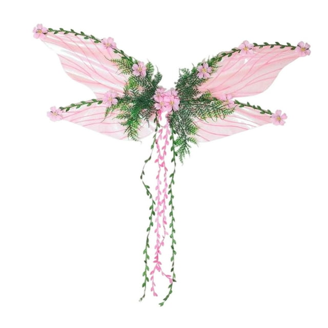 de hada para disfraz de princesa, de usables con flores, hojas y enredaderas para sesión de fotos de festivales de fantasía y carnaval. Rosa