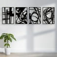 thumbnail image 4 of 4 Pack Black Abstract Metal Wall Art, Minimalist Décor Single Line Art Wall Décor, 3D Textured Metal Wall Sculptures, for Living Room Bedroom Study Room (Black Abstract, M Size 16 x 11, 4 of 7