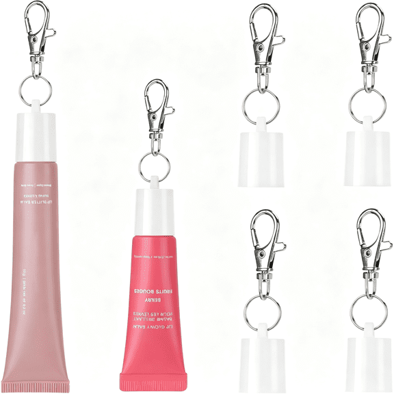 DESIGNICE Keychain Cap for Summer Fridays 0.5 Oz Lip Balm Keychain,Keychain Cap Compatible with 0.35 Oz Lip Balm,Portable Lip Gloss Keychain
