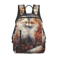 thumbnail image 1 of Balery Romantic Flower Fox Couple Mochila ligera para hombre y mujer: duradera e impermeable, ideal para la escuela, el trabajo, viajes y uso diario., 1 of 7