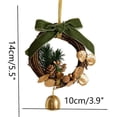 thumbnail image 3 of Hvmvliv 5.51in Wreath Ornaments for Front Door Christmas Party Decoration with Bells Christmas Wreath Multicolor, 3 of 3