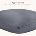 thumbnail image 4 of Bioweaves 100% Organic Cotton Body Pillow Pillowcase with Zipper 300 Thread Count Soft Sateen Weave GOTS Certified - 21x54 Inches, Grey, Set of 2, 4 of 9