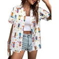 thumbnail image 3 of ALLTB Western Button Up Shirts Women Vintage Print Cowgirl Shirt Tops Hawaiian Vacation Short Sleeve Top Blouses Cute Country Concert Outfit, 3 of 7
