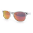 thumbnail image 4 of Mens Iconic Hipster Horn Rim Plastic Sunglasses [White - Red Mirror], 4 of 8