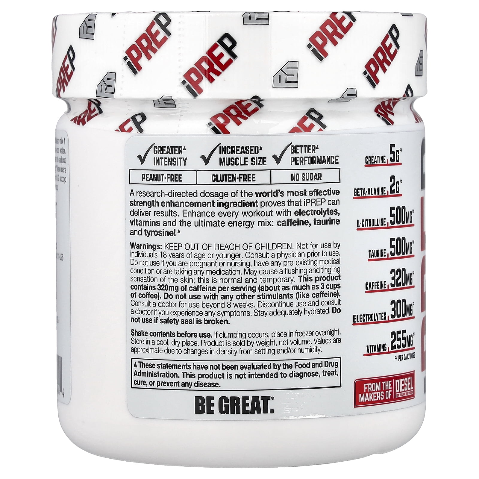 PERFECT Sports iPrep, Advanced Pre-Workout, Fruit Punch Candy, 10.6 oz (300 g)