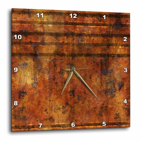 3drose, Rusted Metal Look - One Dimensional, 10x10 Wall Clock