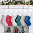 thumbnail image 1 of wonima02 Initial Christmas Stockings Monogrammed with Letters Capital 20 Inch Large for Family Luxury Velvet Embroidered with Soft Faux Fur Xmas Tree Fireplace Ornament Decoration (Blue, Letter A), 1 of 1