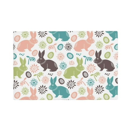 

Placemats Set Of 4 / 6 Classic Cute Rabbit Plant Placemats For Dining Table Indoor/Outdoors Heat Resistant Washable Placemats 18 X 12