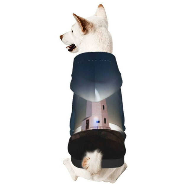 Fotbe Peggy's Cove Lighthouse Sudadera con Estampado para Perros Pequeños – Suéter con Capucha para Mascotas, Tela Suave de Forro Polar con Bolsillo-X-Small