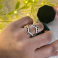 thumbnail image 2 of Black and White Diamond Engagement Ring Guard in 925 Sterling Silver- Mothers Day Special, 2 of 7