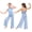 Blue, variant on Big Girls Sleeveless Mesh Overlay Jumpsuit Wide Leg Romper Pants Gymnastics Leotard Lyrical Dance Dress White 6