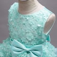 thumbnail image 7 of Girls Lace Tulle Embroidered Princess Prom Ball Gown Formal Party Long Tail Dresses Green 14-15Years, 7 of 7