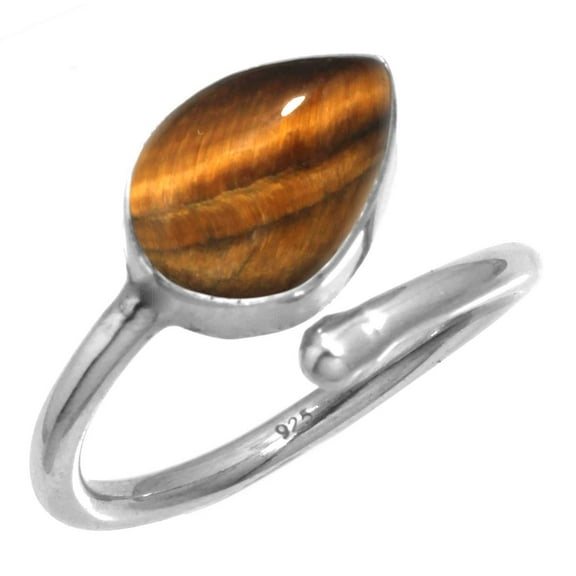 925 Sterling Silver Tiger Eye Gemstone Handmade Adjustable Toe Ring