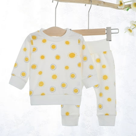 

Tejiojio Girls and Toddlers Soft Cotton Clearance Newborn Infant Baby Boys Girls Cute Print Winter Clothes T-shirt+Pants Outfits