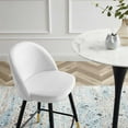 thumbnail image 4 of Counter Stool Chair, Set of 2, Velvet, Metal Steel, White, Modern Contemporary Urban Design, Bar Pub Cafe Bistro Hotel Restaurant Hospitality, 4 of 10