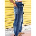 thumbnail image 2 of Plus Size Apay Women`s Jeans High Waisted Tie Ties and Elastic Waist Design Fashion Trends Casual and Versatile Regular Sizes, 2 of 10