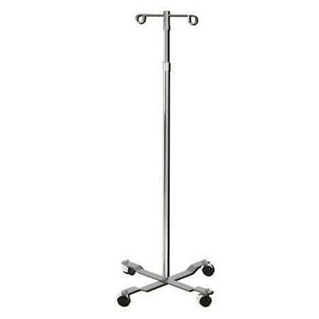 Pole 4 Leg 2 Hook - I.V. Stand 2-Hook - 4 Leg