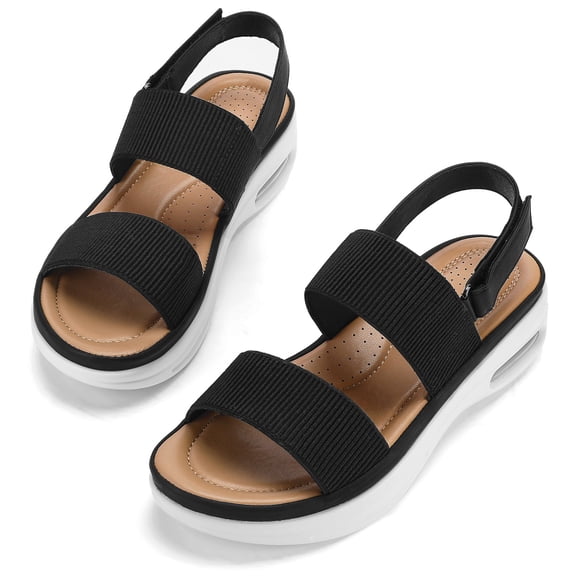 GYMEPIC Women's Walking Sandals Summer Shoes Platform Air Cushion Open Toe