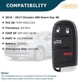 thumbnail image 2 of AKS KEYS Replacement for Chrysler Key Fob 4 Buttons (Lock, Unlock, Trunk & Panic) That Use FCC M3M-40821302 and Part Number 68155686AB - 434 MHz, 2 of 6
