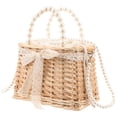 thumbnail image 4 of Bolso de mano de perla tejido tejido tejido de cuerpo cruzado Bag Pearl Tote bolso Bambú tejido para mujeres, 4 of 5