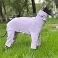 thumbnail image 3 of HQREA Fullbody Greyhound Dog Winter Coat Clothes Turtleneck Four-Legged Dog Onesie Pajamas, 3 of 6