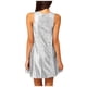 thumbnail image 1 of Vestido sin mangas con lentejuelas plateadas para mujer: largo hasta la rodilla, vestido de fiesta brillante con interior forrado, 1 of 3