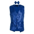 thumbnail image 1 of TheFound Men Stylish Suit Blazer Deep V-neck Solid Color Sequins Slim Vest, 1 of 7