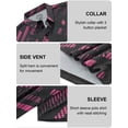 thumbnail image 3 of APTRO Mens Golf Shirt Hawaiian Polo Shirt Short Sleeve Dry Fit Performance Moisture Wicking Collared Polo Shirt Black Pink 048 L, 3 of 7