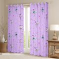 thumbnail image 2 of Feelyou Dreamy Ballet Princess Blackout Curtains Set of 2 (52x84 Each), Cute Cartoon Stars Flower Window Curtains, Teens Girls Women Curtains and Drapes, Curtains and Drapes Room Decor, 2 of 6