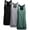 3pcs- Black + Light Grey + Deep Green, variant on Women's 3 Pack Banded Bottom Workout Tank Tops Tummy Flattering Yoga Shirts Racerback Gym Clothes