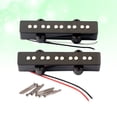 thumbnail image 2 of BRIGHTFUFU Pastillas para bajo eléctrico de 5 cuerdas, juego de pastillas de mástil y puente para bajo Jazz JB, piezas y accesorios de guitarra de estilo abierto GMB08, color negro, 2 of 8