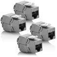 thumbnail image 1 of 4x Módulo Keystone Conector CAT 6a - Conector STP RJ45 blindado Montaje a presión Cable sin procesar CAT 500Mhz 10GBit/s, 1 of 4
