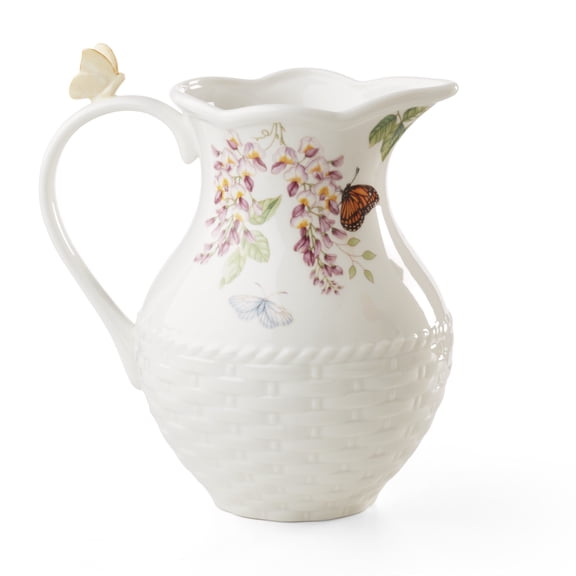 Lenox Butterfly Meadow White 1.9 qt Floral Porcelain Pitcher