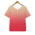 thumbnail image 6 of Baberdicy Basic Button-Down T-Shirt - Women's Solid Color Casual Short Sleeve Top, Comfortable Crew Neck Everyday Essential Tee (Pink | XXL), 6 of 7