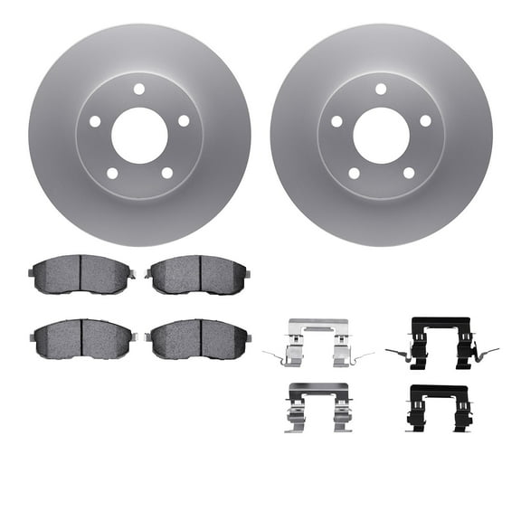 Dynamic Friction Company Front Geospec Brake Rotors with 5000 Advanced Brake Pads includes Hardware 4512-67088