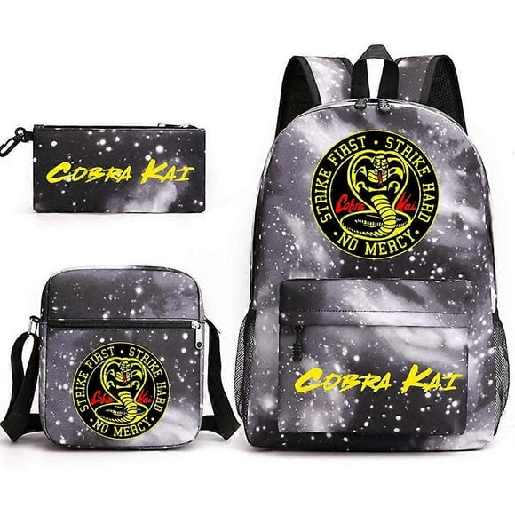 Cobra Kai School Bag Backpack Pencil Case Shoulder Bag Three-piece Set _13