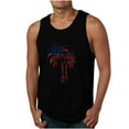 thumbnail image 4 of WREESH Men's Patriotic Tank Top Crew Neck Graphic Tee Ideal for 4th of July Celebrations Black, 4 of 4