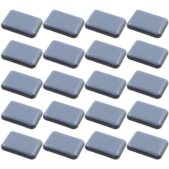 20Pcs 1-3/8 x 1 Inch Rectangular Adhesive Furniture Sliders, Chair Glides Floor Protectors Self-Stick Furniture Moving Pads for Hardwood Floors, gray blue