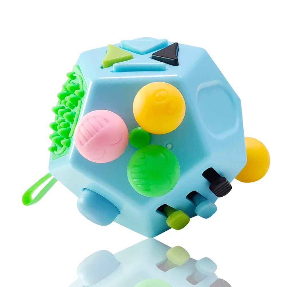Vcostore 12 Sided Fidget Cube Dodecagon Fidget Toy For Children And Adults Stress And Anxiety Relief Depression Anti Cube For All Ages With Adhd Add Ocd Autism Blue Blue Walmart Com